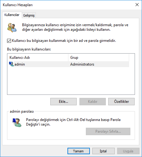 windows 10 yeni kullanıcı ekle